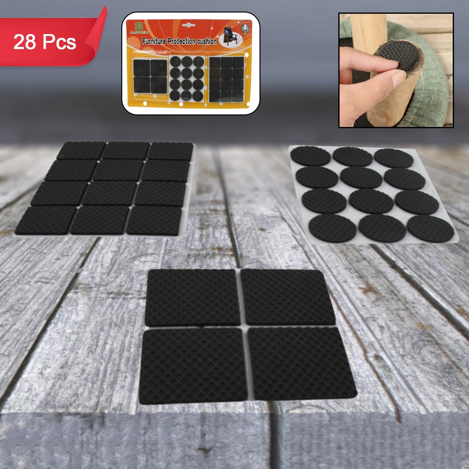 28 Pc Rubber Furniture Pads Self Sticking Non Slip Furniture Noise Insulation Pads 28 Pc Rubber Furniture Pads Self Sticking Non Slip Furniture Noise Insulation Pads